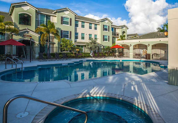 Mirabella Apartments pool and spa at Mirabella Apartments, Princeton, FL