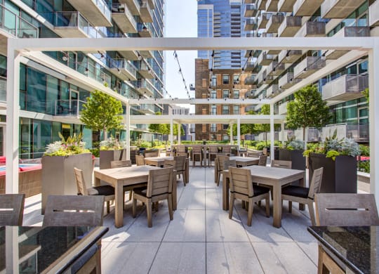 Outdoor Grill With Intimate Seating Area at One 333, Illinois