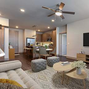 Living room with White Couch 