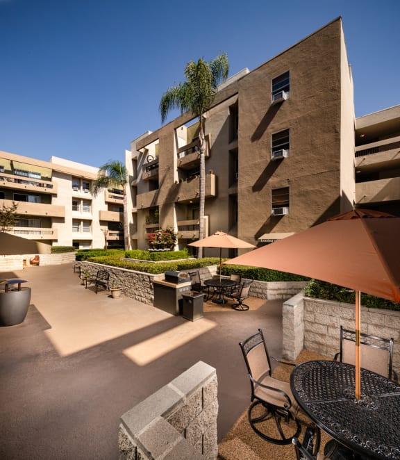 Umbrella Sitting at Renaissance Terrace, Long Beach