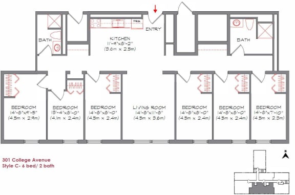 a floor plan of the apartment