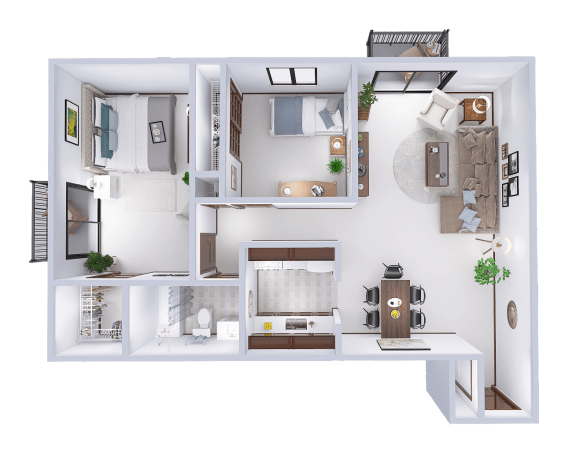 Floor Plan  2 Bed, 1 Bath