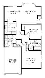 Birch Lake Townhomes - Riverwood Two Bedroom Floor Plan (2D)