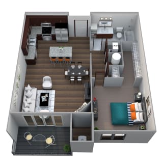 Willow B1 floor plan at 360 at Jordan West best new apartments West Des Moines IA 50266