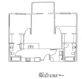  Floor Plan 2 Bedroom 2 Bathroom