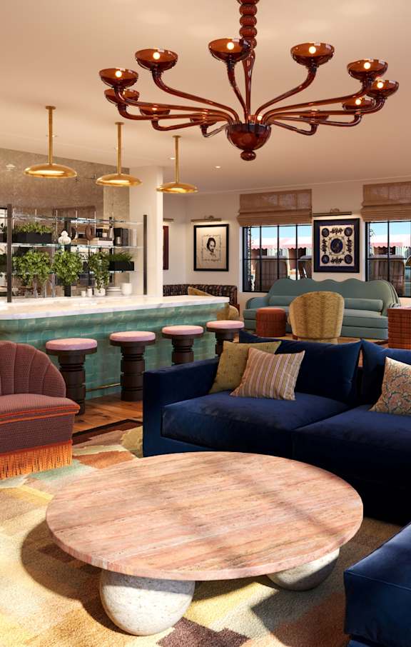 Memoir May Hosiery Apartments in Nashville, TN Lounge Rendering