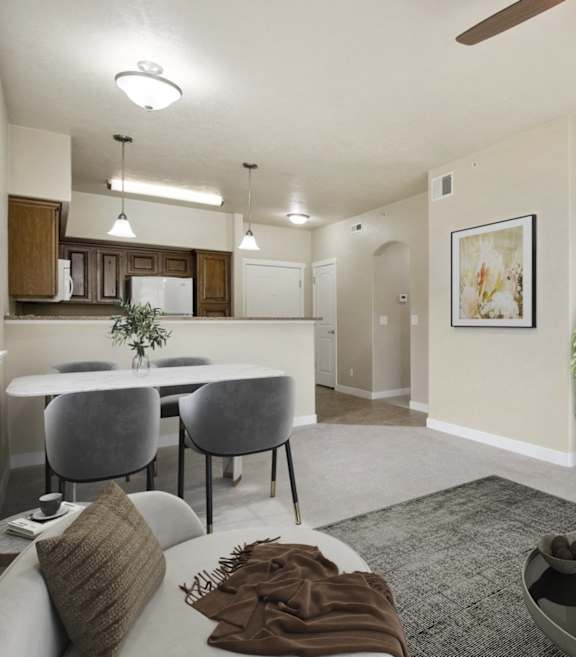 Living Area With TV at Siena Villas Apartments, Orem, UT, 84097