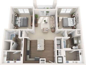 Luxurious 2 bedroom apartment Floor plan
