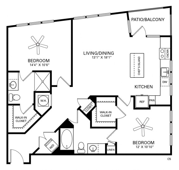 Lenoir Floor Plan at Berkshire Chapel Hill, Chapel Hill, North Carolina