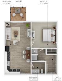  Floor Plan 1 Bedroom 1 Bathroom