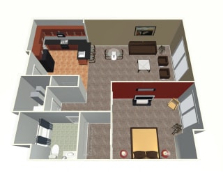 1 bed apartment-1 Bed V floor plan at Midtown Crossing Apartments in midtown Omaha NE 68131