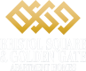 the logo for bristol square and golden gate apartment homes