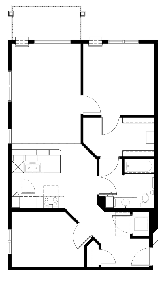 one bedroom plus den floorplan