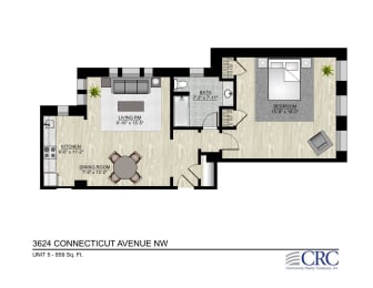  Floor Plan 1 BR - A