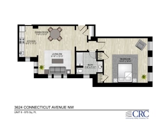  Floor Plan 1 BR - B