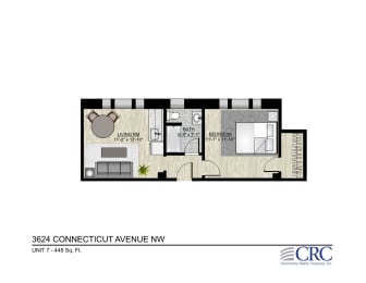  Floor Plan 1 BR - C