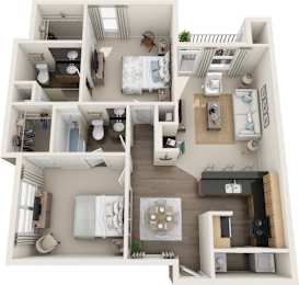 The Seaport Floor Plan at Harbour Breeze Apartments