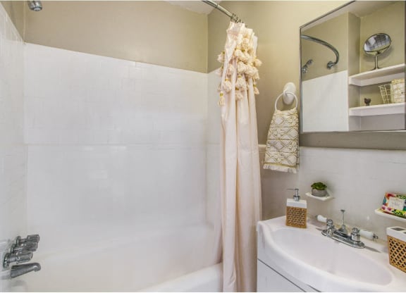One-bedroom bathroom (staged) at Belvedere, Washington, DC