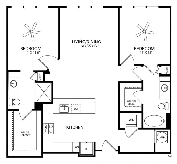 Eshelman Floor Plan at Berkshire Chapel Hill, North Carolina