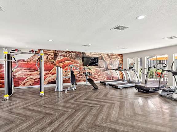Community Fitness Center at Loma Vista Apartments located in Las Vegas, Nevada.