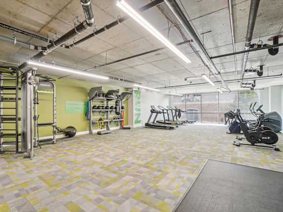 Community Fitness Center with Equipment at Altitude on Fifth Apartments located in Salt Lake City, UT.