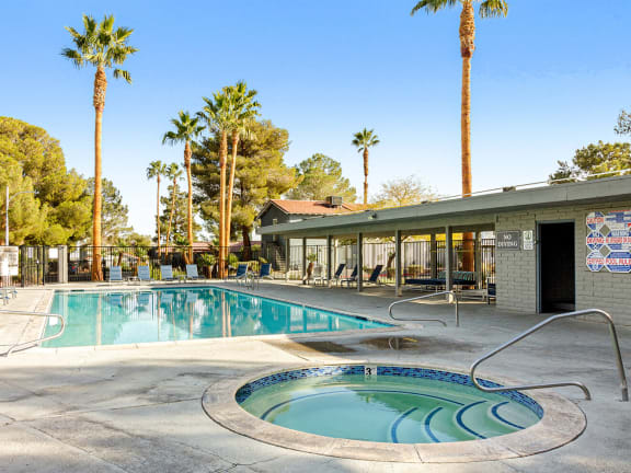 Resort style pool at Bridges on Tropicana