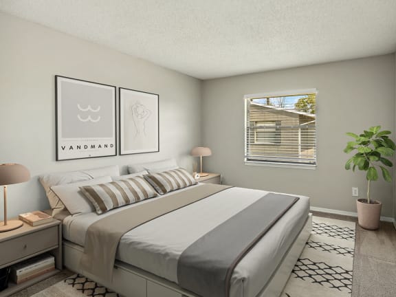 Model bedroom at Arbors at Orange Park Apartments in Orange Park, Florida.