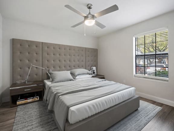Model bedroom at Haven at Water's Edge Apartments in Tampa, Florida