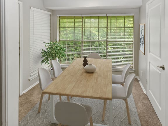 Model dining room at Autummwood Apartment Homes in Arlington, TX