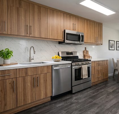 Well Equipped Kitchen at Parkview Ridge Apartments and Townhomes, Shelby Township, MI