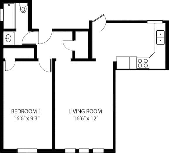Floor Plan  One Bedroom