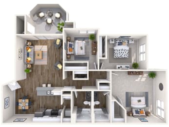 Sapphire Renovated 3D Floor Plan at Biscayne Bay Apartments, Chandler, AZ, 85225