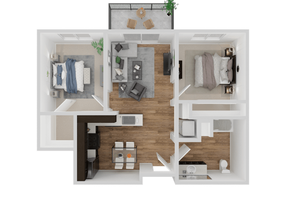 Floor Plan  2 bed 2 bath at VINTAGE AT MILL CREEK, Mill Creek, WA