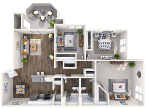 Sapphire Renovated 3D Floor Plan at Biscayne Bay Apartments, Chandler, AZ, 85225