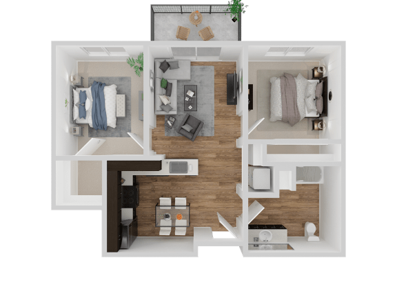 2 bedroom Floor Plan