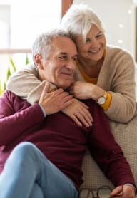 Older couple on couch  at 1200 Lakeshore, Oakland, CA, 94606