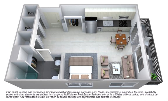 Grant - Studio Floor plan Grant - Studio Floor plan at Cycle Apartments, Coloradoq