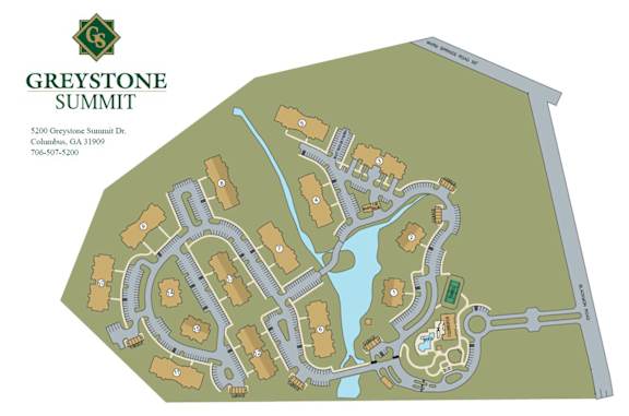 A map of the Greystone Summit residential complex.