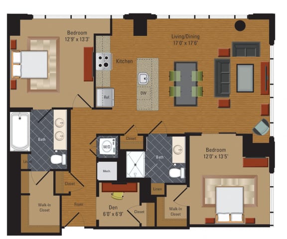 L6 Floor Plan at The Millennium, Virginia, 22202