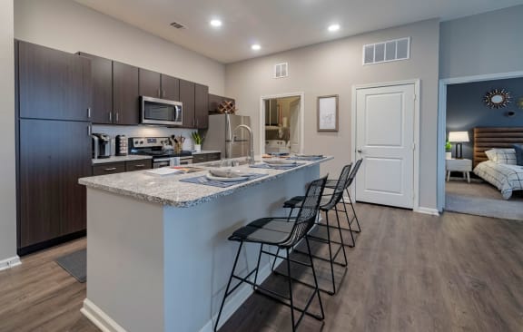 Kitchen at Seleno at Bridge Street, Huntsville, Alabama
