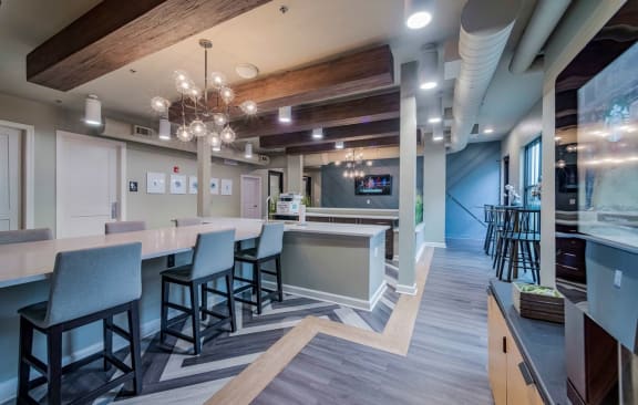 Office Clubhouse Dining at Seleno at Bridge Street, Huntsville, Alabama