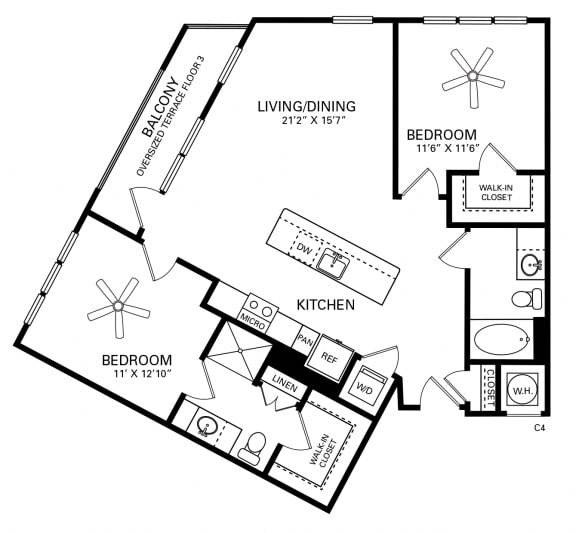 Moeser Floor Plan at Berkshire Chapel Hill, North Carolina, 27514