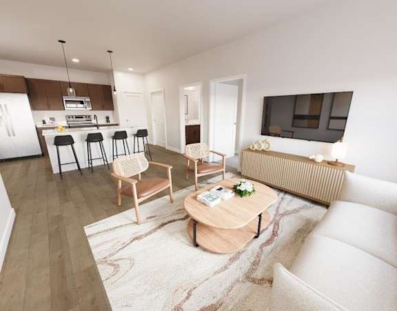 A modern living room at Solhaven Grand Chute, Wisconsin