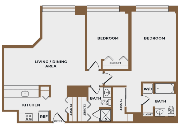 B1 - 2Bed 2Bath - The Broderick - 2D