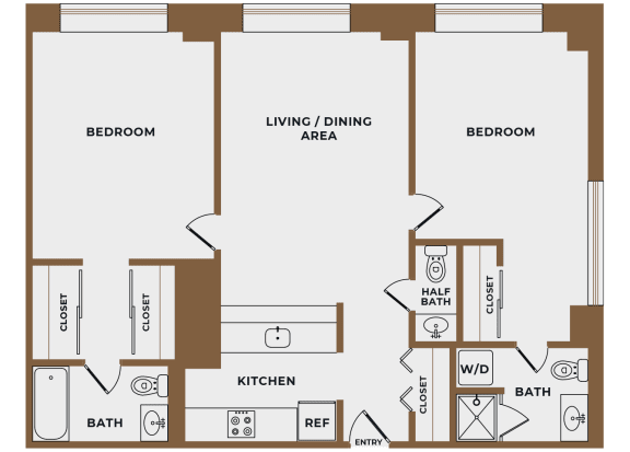 B2 - 2Bed 2Bath - The Broderick - 2D