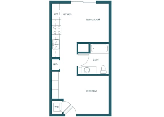 BLVD at Revere Beach - S1 - 0 bedroom - 1 bath - 2D