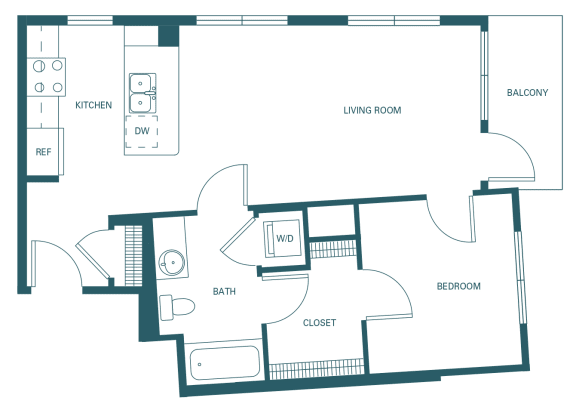 BLVD at Revere Beach - A3 - 1 bedroom - 1 bath - 2D