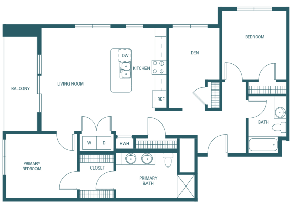 BLVD at Revere Beach - B8D - 2 bedroom with den - 2 bath - 2D