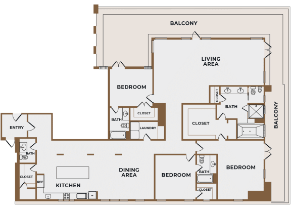 C1 - 3Bed 3 and a half Bath - The Broderick - 2D