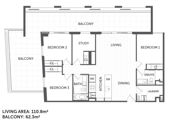 Floor Plan  3A - 3Bed 2 Bath - The Briscoe by Kinleaf